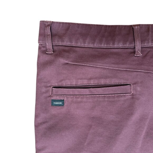 Zanerobe Pants Men 36 Sureshot Chino Orc Maroon High Rise Stretch - Picture 6 of 9